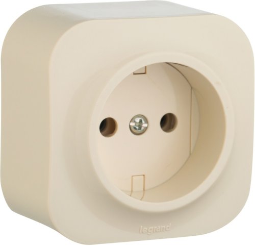 Розетка без заземления накладная Legrand Quteo 1-м. слоновая кость картинка